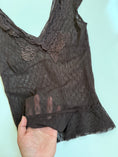 Load image into Gallery viewer, 00's Mesh embroidered ruffle top • Size M