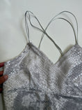 Load image into Gallery viewer, French 00's chrome velvet sequin snake print strappy cami • Size S
