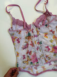 Load image into Gallery viewer, 00's Mesh butterfly corset w lace trim • Size S/M