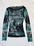 Load image into Gallery viewer, 00's Graphic print mesh long sleeve • Size S/M