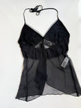 Load image into Gallery viewer, 00's Mango sheer silk beaded halter *Black • Size M