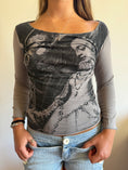 Load image into Gallery viewer, 00’s Mango graphic print top w bling detail • Size S