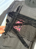 Load image into Gallery viewer, 00's Mesh velvet/knit detail sequin longlseeve • Size S/M