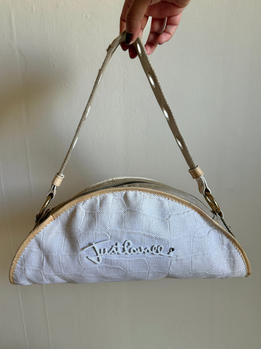 00's Cavalli croc canvas baguette bag