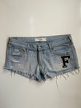Load image into Gallery viewer, 00's Abercrombie & Fitch distressed denim shorts • Size 10-12