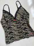 Load image into Gallery viewer, 00's Jennyfer Camo cotton cami w lace trim • Size M