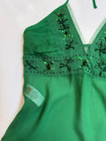 Load image into Gallery viewer, 00's Mango sheer silk beaded halter *Green • Size S
