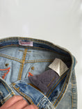 Load image into Gallery viewer, 00's Embroidered heart diamante denim mini • Size 8