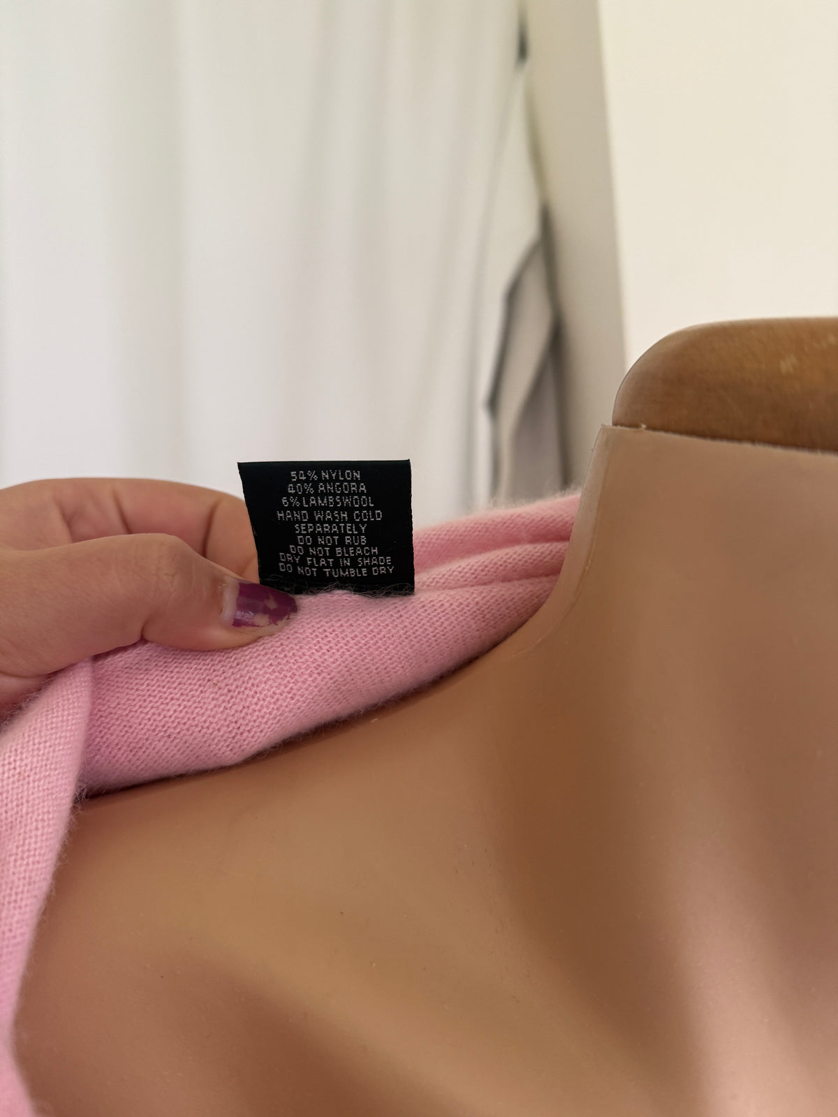 00's Baby pink angora wool blend zip hoodie • Size S