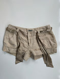 Load image into Gallery viewer, 00's Guess linen micro shorts w satin belt • Size 8