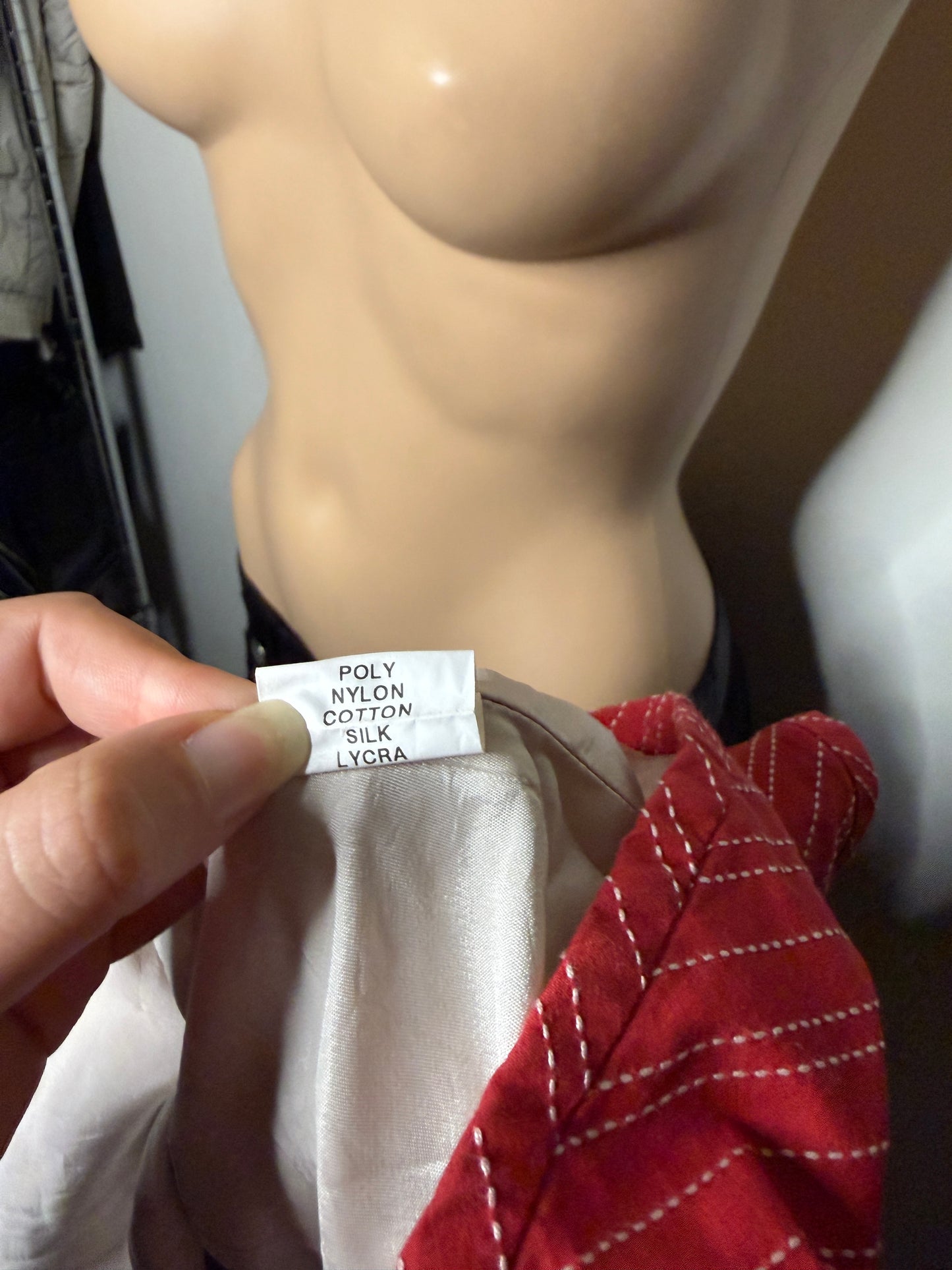 00's/90's NZ Silk blend pinstripe asym tube top • Size 10