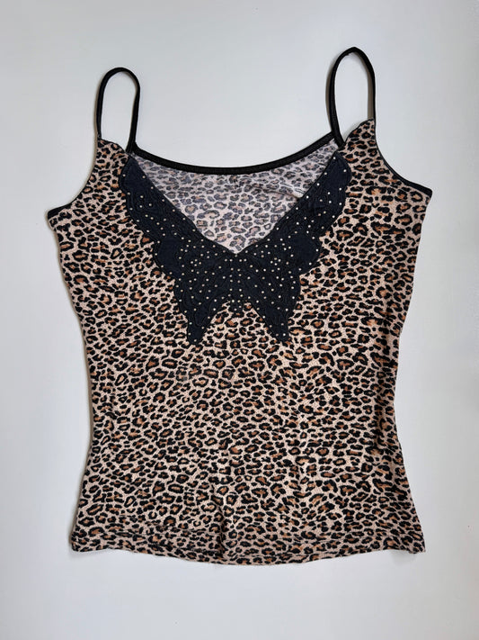 00's Leopard print butterfly cami • Size L