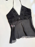 Load image into Gallery viewer, 00's Mango sheer silk beaded halter *Black • Size M