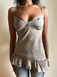 Load image into Gallery viewer, Italian 00's Khaki coin detail asym cami • Size S