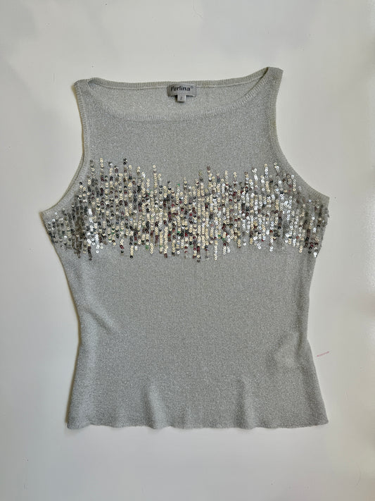 00's Perlina glitter sequin tank • Size L