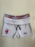 Load image into Gallery viewer, 00's Puma England mini shorts w foldover waist • Size S