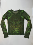 Load image into Gallery viewer, 00's Pussy Deluxe khaki mesh print long sleeve • Size S