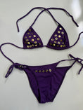 Load image into Gallery viewer, 00's Purple Sequin detail bikini set • Size S