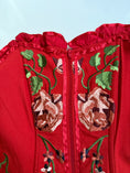 Load image into Gallery viewer, 00's Embroidered zipper corset • Size S