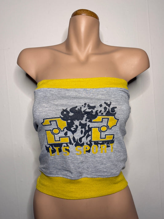 00's Sporty cotton tube top w straps • Size S