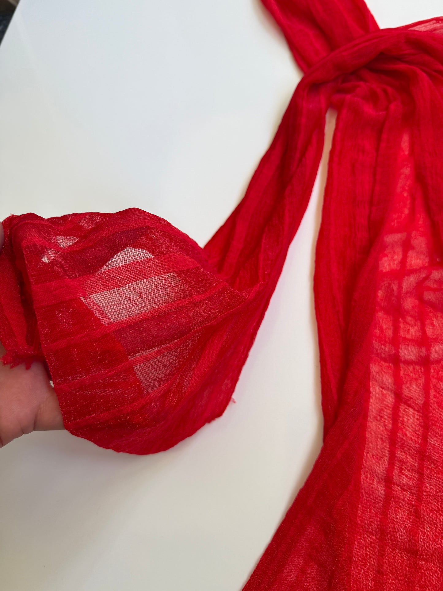 00's Red sheer scarf