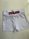 Load image into Gallery viewer, 00's Puma England mini shorts w foldover waist • Size S