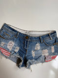 Load image into Gallery viewer, 00's Distressed studded micro shorts • Size 8