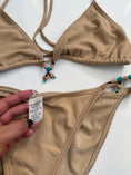 Load image into Gallery viewer, 00's Faux Suede beaded bikini set • Size M