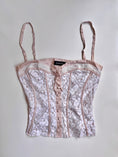 Load image into Gallery viewer, 00's Bebe lace silk bustier cami • Size S