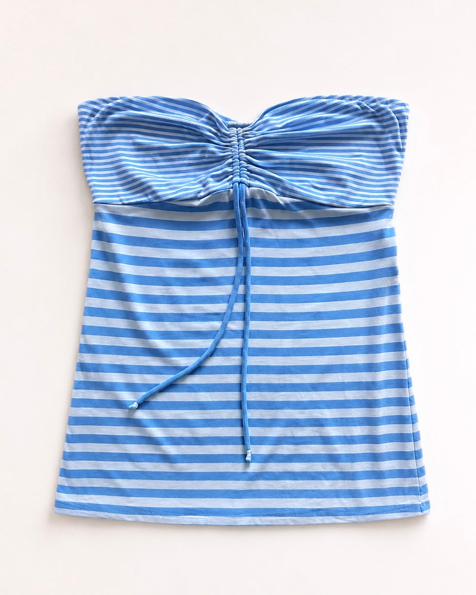 00's Cotton blend stripe tube top • Size S