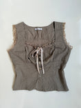 Load image into Gallery viewer, 00's Serpil khaki milkmaid ribbon top • Size M