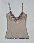 Load image into Gallery viewer, 00's Mesh embroidered cami w ribbon • Size M