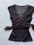 Load image into Gallery viewer, 00's Brown mesh/lace tie back top • Size M