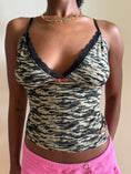 Load image into Gallery viewer, 00's Jennyfer Camo cotton cami w lace trim • Size M
