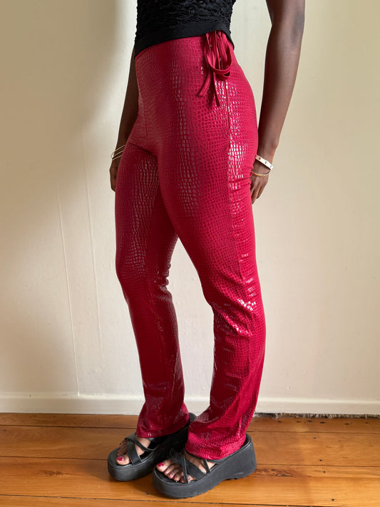 French 90's Tally Weijl rave boot cut pants w tie waist• Size S