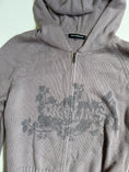 Load image into Gallery viewer, 00's DKNY cotton knit zip hoodie w logo print • Size L