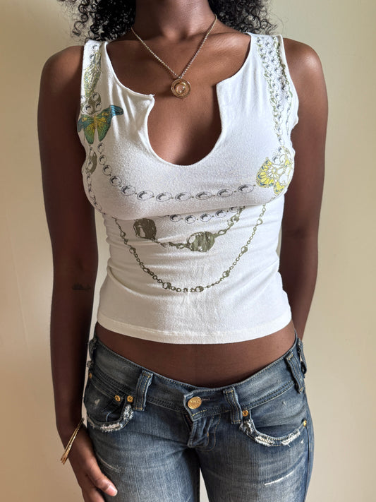 00's Mango chain print tank • Size XS/S