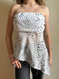 Load image into Gallery viewer, NZ-Made 00's Glassons sheer polka dot asym tube top • Size M