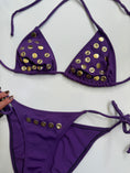 Load image into Gallery viewer, 00's Purple Sequin detail bikini set • Size S
