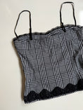 Load image into Gallery viewer, 00's Mango cotton plaid cami w lace trim • Size S