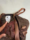 Load image into Gallery viewer, 00's Brown shimmer bustier w ribbon • Size S