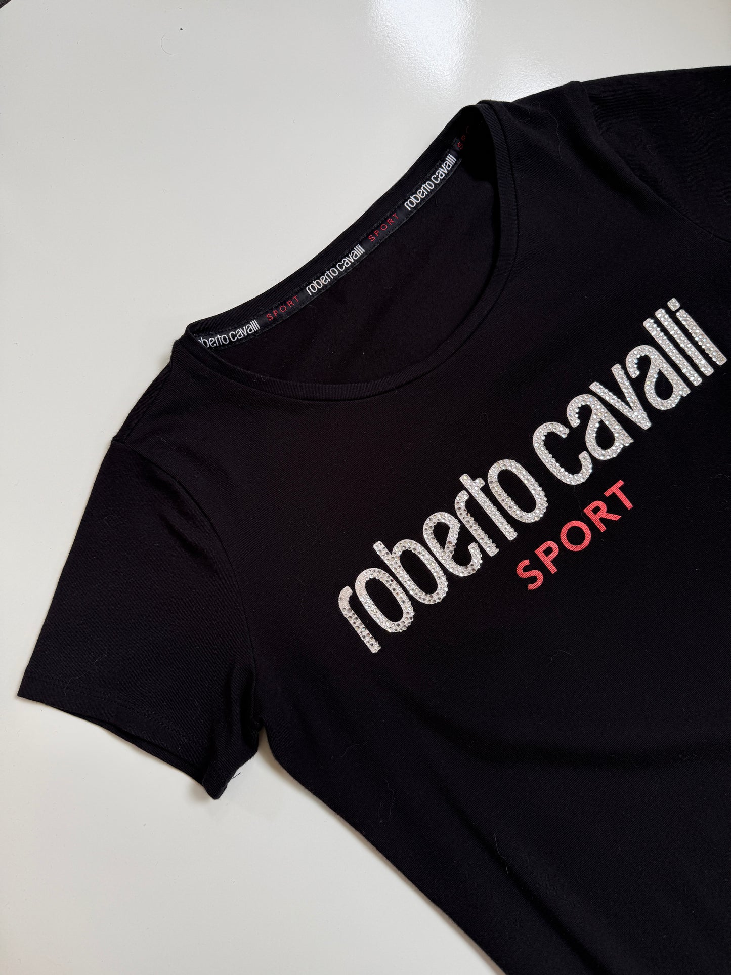 00's Roberto Cavalli Sport diamanté baby tee • Size S/M