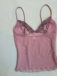 Load image into Gallery viewer, 00's Pink mesh embroidered cami • Size S