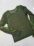 Load image into Gallery viewer, 00's Pussy Deluxe khaki mesh print long sleeve • Size S