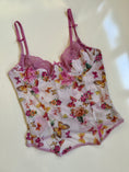 Load image into Gallery viewer, 00's Mesh butterfly corset w lace trim • Size S/M