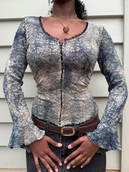 NZ 90’s/00's Pagani whimsy hook eye bell sleeve • Size M