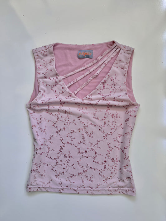 NZ 00's baby pink glitter tank • Size S