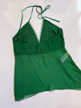 Load image into Gallery viewer, 00's Mango sheer silk beaded halter *Green • Size S