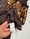 Load image into Gallery viewer, 00's Brown Lace sequin top • Size L