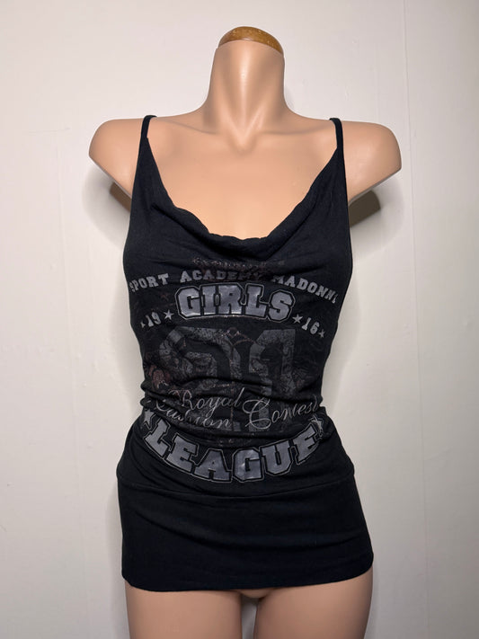 00's Graphic print cotton cowl neck • Size M